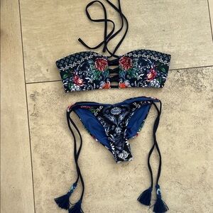Agua Benedita Floral Strapless Bikini Set